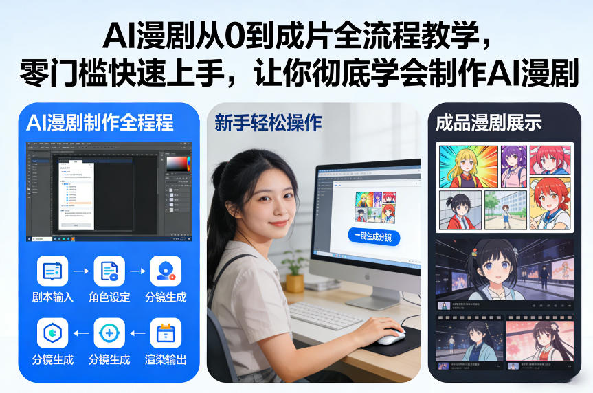 AI漫剧从0到成片全流程教学，零门槛快速上手，让你彻底学会制作AI漫剧【保姆级教程】汇创网-网创项目_汇创网_中创网_福缘网_冒泡网_网创项目平台汇创网