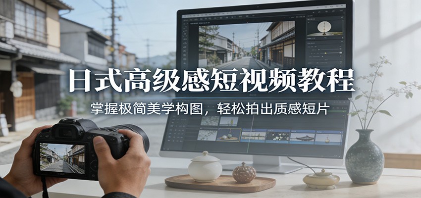 日式高级感短视频教程：掌握极简美学构图，轻松拍出质感短片汇创网-网创项目_汇创网_中创网_福缘网_冒泡网_网创项目平台汇创网