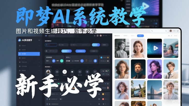 即梦AI系统教学，图片和视频生成技巧，新手必学汇创网-网创项目_汇创网_中创网_福缘网_冒泡网_网创项目平台汇创网