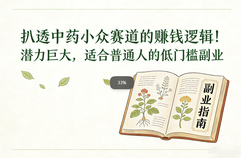 扒透中药小众赛道的賺米逻辑，潜力巨大，适合普通人的低门槛副业汇创网-网创项目_汇创网_中创网_福缘网_冒泡网_网创项目平台汇创网