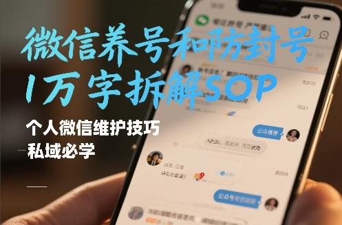 微信养号和防封号1万字拆解SOP,个人微信维护技巧,私域必学【文档】汇创网-网创项目_汇创网_中创网_福缘网_冒泡网_网创项目平台汇创网