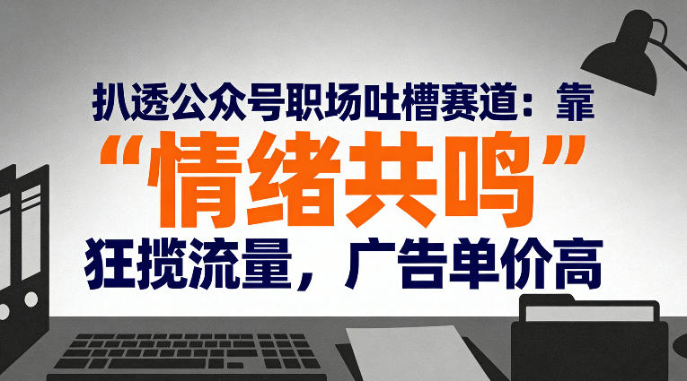 扒透公众号职场吐槽赛道：靠“情绪共鸣”狂揽流量，广告单价高汇创网-网创项目_汇创网_中创网_福缘网_冒泡网_网创项目平台汇创网