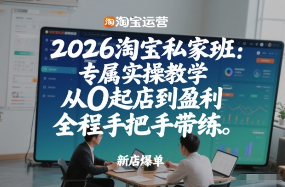 2026淘宝私家班：专属实操教学，从0起店到盈利，全程手把手带练汇创网-网创项目_汇创网_中创网_福缘网_冒泡网_网创项目平台汇创网
