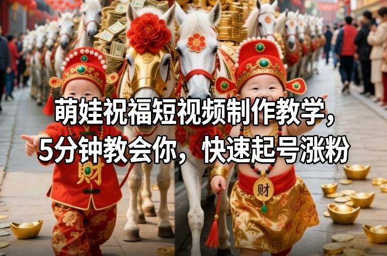 萌娃祝福短视频制作教学，5分钟教会你，快速起号涨粉汇创网-网创项目_汇创网_中创网_福缘网_冒泡网_网创项目平台汇创网