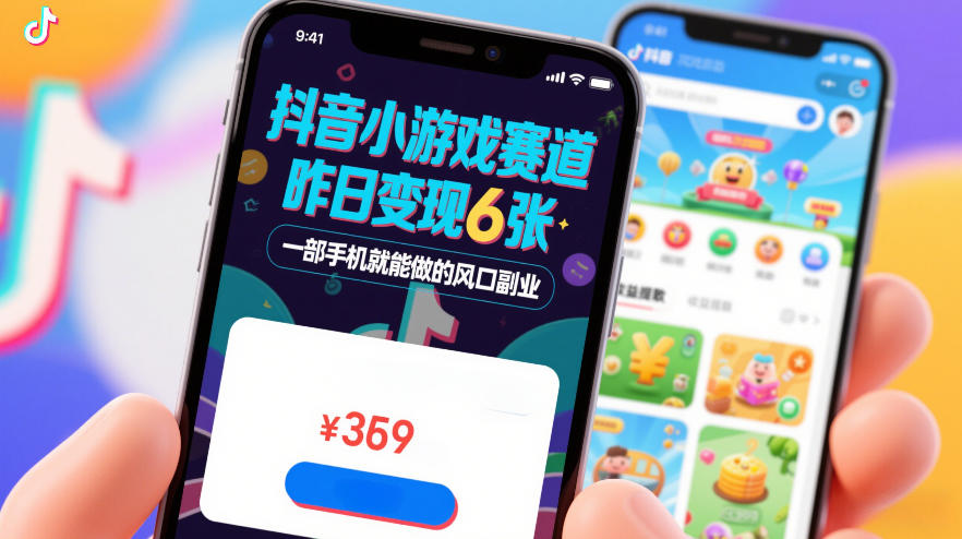 抖音小游戏赛道，昨日变现600+，零基础一部手机就能做的风口副业【揭秘】汇创网-网创项目_汇创网_中创网_福缘网_冒泡网_网创项目平台汇创网
