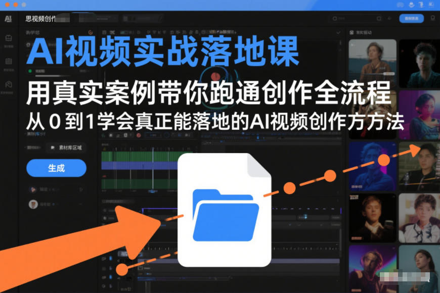 AI视频实战落地课，用真实案例带你跑通创作全流程，从0到1学会真正能落地的AI视频创作方法汇创网-网创项目_汇创网_中创网_福缘网_冒泡网_网创项目平台汇创网