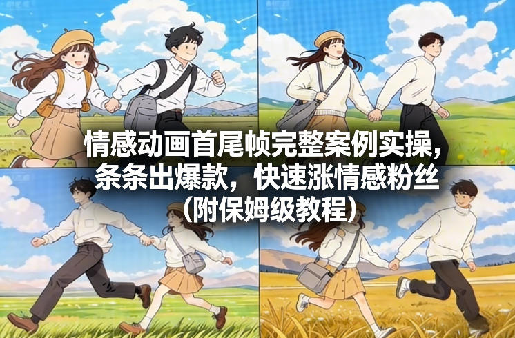 情感动画首尾帧完整案例实操，条条出爆款，快速涨情感粉丝（附保姆级教程）汇创网-网创项目_汇创网_中创网_福缘网_冒泡网_网创项目平台汇创网