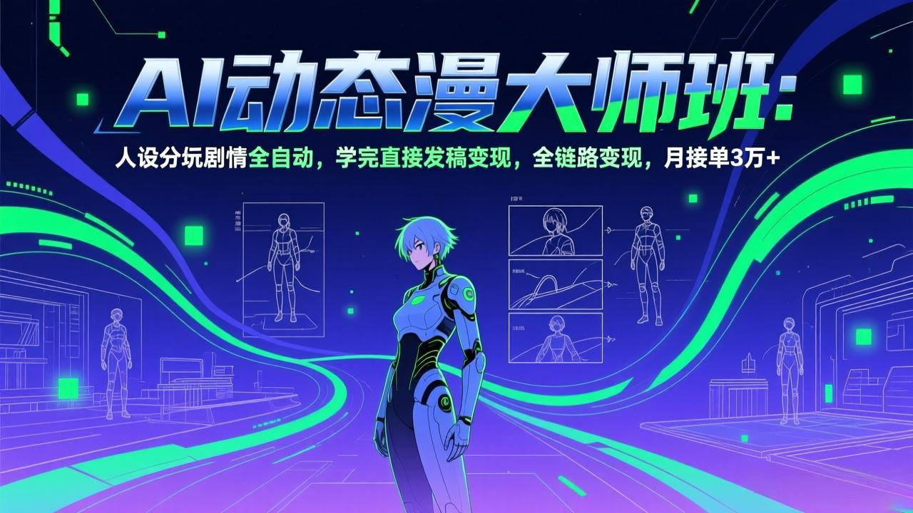 （17402期）AI动态漫剧大师班：人设分镜剧情全自动，学完直接发稿变现，全链路变现，月接单3万+汇创网-网创项目_汇创网_中创网_福缘网_冒泡网_网创项目平台汇创网