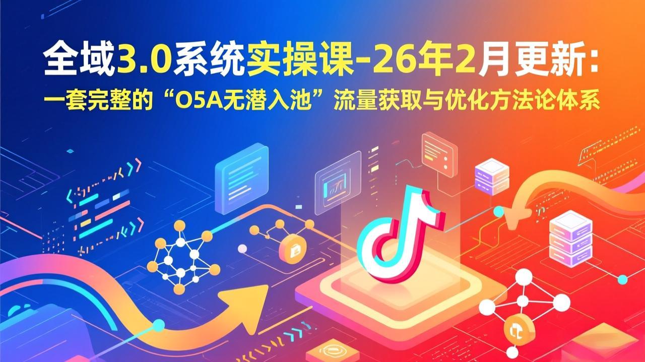 （17364期）全域3.0系统实操课-26年2月更新：一套完整的“O5A无潜入池”流量获取与优化方法论体系汇创网-网创项目_汇创网_中创网_福缘网_冒泡网_网创项目平台汇创网