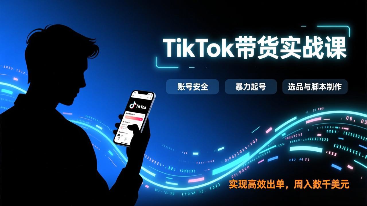（17278期）TikTok带货实战课，涵盖账号安全、暴力起号、选品与脚本制作，实现高效出单，周入数千美元汇创网-网创项目_汇创网_中创网_福缘网_冒泡网_网创项目平台汇创网