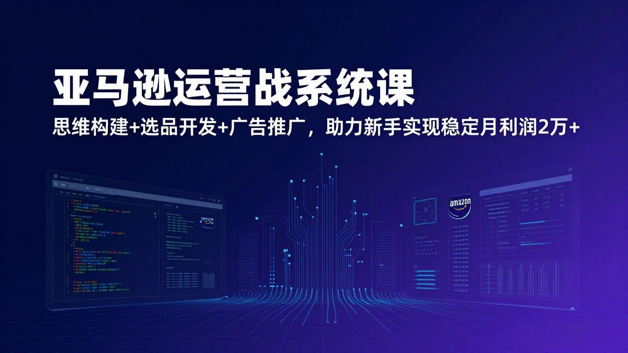 (17311期)亚马逊运营实战系统课,思维构建+选品开发+广告推广,助力新手实现稳定月利润2万+(更新)汇创网-网创项目_汇创网_中创网_福缘网_冒泡网_网创项目平台汇创网