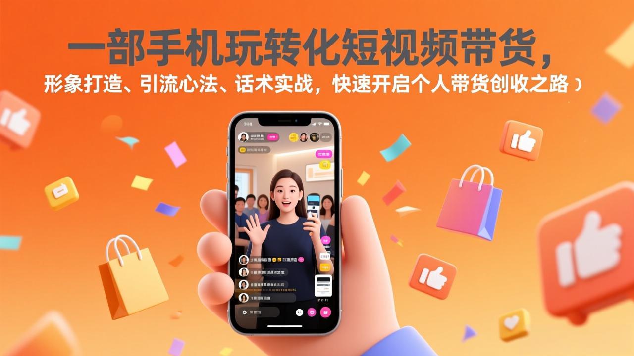 （17356期）一部手机玩转化短视频带货，形象打造、引流心法、话术实战，快速开启个人带货创收之路汇创网-网创项目_汇创网_中创网_福缘网_冒泡网_网创项目平台汇创网