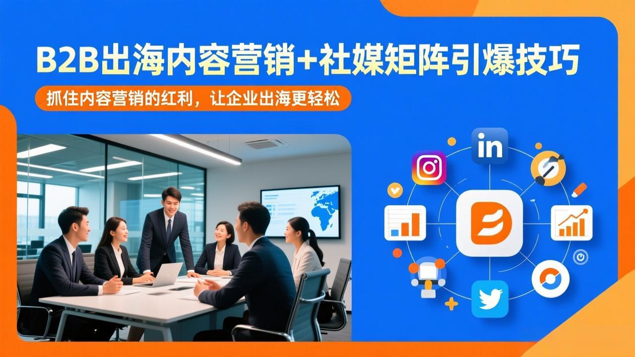 （17470期）B2B出海内容营销+社媒矩阵引爆技巧：抓住内容营销的红利，让企业出海更轻松汇创网-网创项目_汇创网_中创网_福缘网_冒泡网_网创项目平台汇创网
