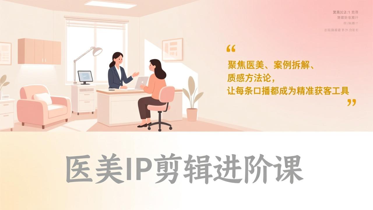 (17303期)医美IP剪辑进阶课,聚焦医美、案例拆解、质感方法论,让每条口播都成为精准获客工具汇创网-网创项目_汇创网_中创网_福缘网_冒泡网_网创项目平台汇创网