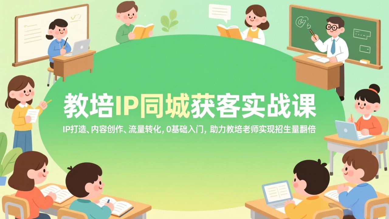（17341期）教培IP同城获客实战课，IP打造、内容创作、流量转化，0基础入门，助力教培老师实现招生量翻倍汇创网-网创项目_汇创网_中创网_福缘网_冒泡网_网创项目平台汇创网