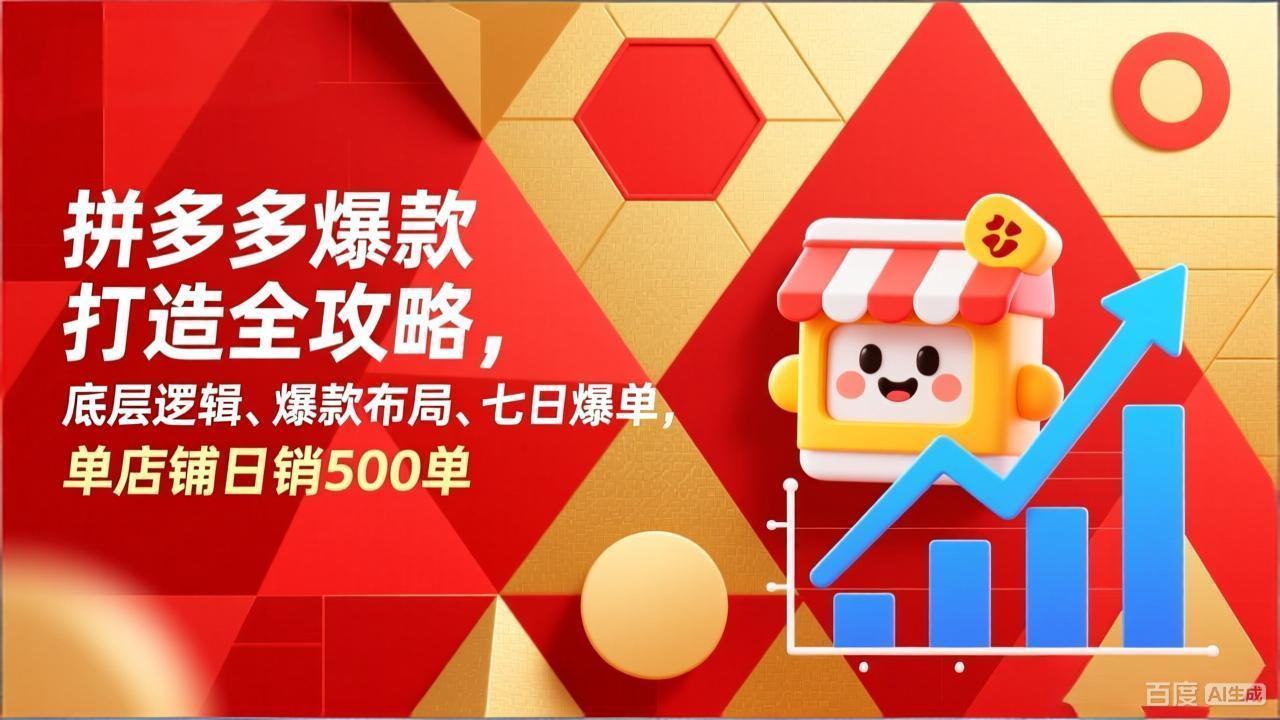 （17346期）拼多多爆款打造全攻略，底层逻辑、爆款布局、七日爆单，单店铺日销500单汇创网-网创项目_汇创网_中创网_福缘网_冒泡网_网创项目平台汇创网