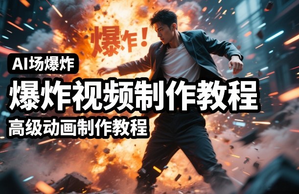 AI场景爆炸视频制作教程，利用人物实拍视频制作出高级的动画特效汇创网-网创项目_汇创网_中创网_福缘网_冒泡网_网创项目平台汇创网