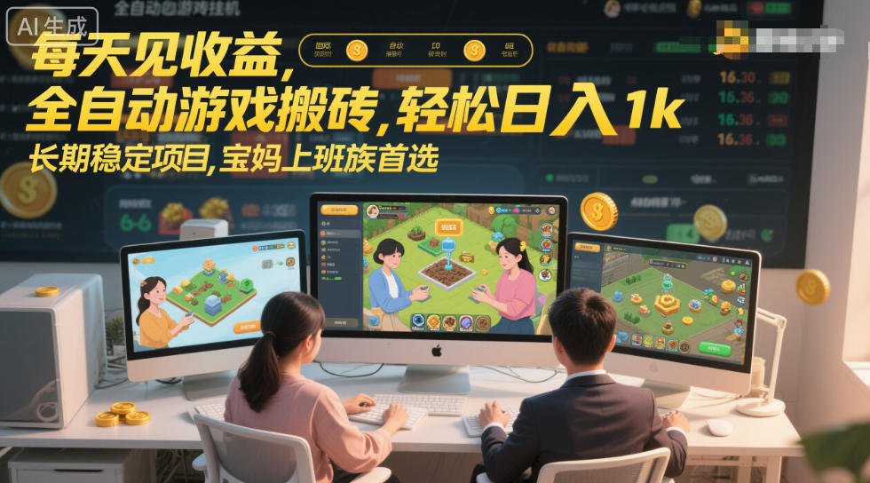 每天见收益，全自动游戏搬砖，轻松日入1k，长期稳定项目，宝妈上班族首选【揭秘】汇创网-网创项目_汇创网_中创网_福缘网_冒泡网_网创项目平台汇创网