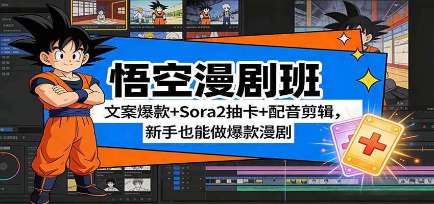 悟空漫剧班：文案爆款+Sora2抽卡+配音剪辑，新手也能做爆款漫剧汇创网-网创项目_汇创网_中创网_福缘网_冒泡网_网创项目平台汇创网