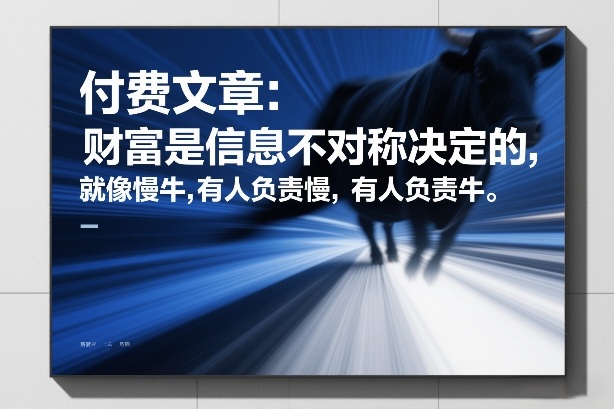 付费文章：财富是信息不对称决定的，就像慢牛，有人负责慢，有人负责牛汇创网-网创项目_汇创网_中创网_福缘网_冒泡网_网创项目平台汇创网