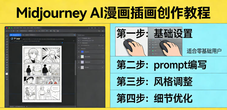 利用Midjourney AI人工智能轻松创作漫画插画教程，零基础创作完整漫画插画汇创网-网创项目_汇创网_中创网_福缘网_冒泡网_网创项目平台汇创网
