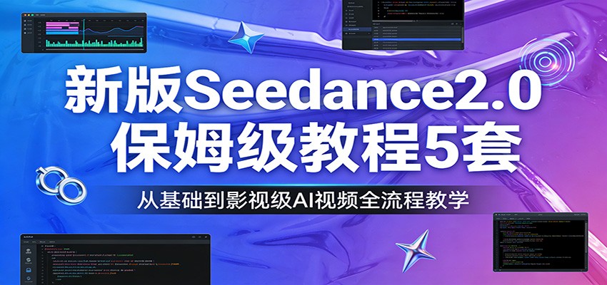 新版Seedance2.0保姆级教程5套：从基础到影视级AI视频全流程教学汇创网-网创项目_汇创网_中创网_福缘网_冒泡网_网创项目平台汇创网