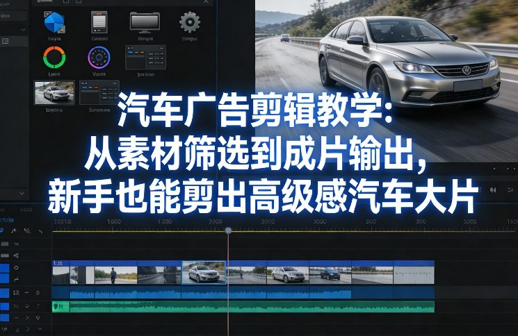 汽车广告剪辑教学：从素材筛选到成片输出，新手也能剪出高级感汽车大片汇创网-网创项目_汇创网_中创网_福缘网_冒泡网_网创项目平台汇创网
