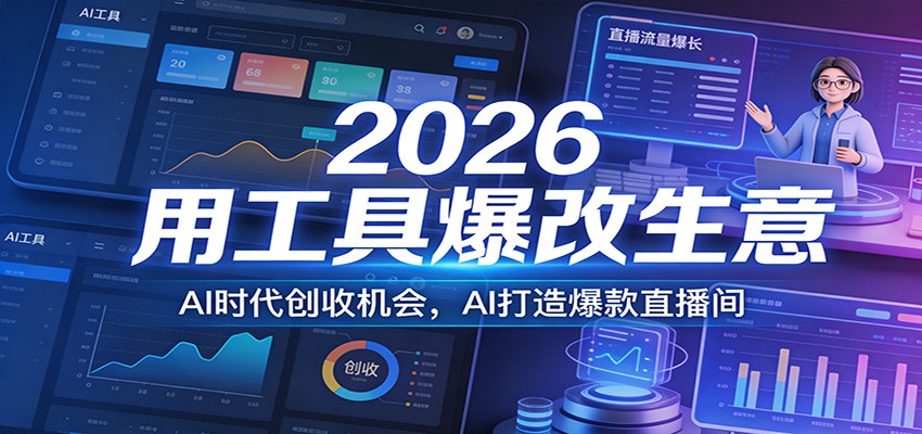 2026用工具爆改生意，AI时代创收机会，AI打造爆款直播间汇创网-网创项目_汇创网_中创网_福缘网_冒泡网_网创项目平台汇创网