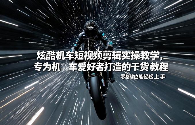 炫酷机车短视频剪辑实操教学，专为机车爱好者打造的干货教程，零基础也能轻松上手汇创网-网创项目_汇创网_中创网_福缘网_冒泡网_网创项目平台汇创网