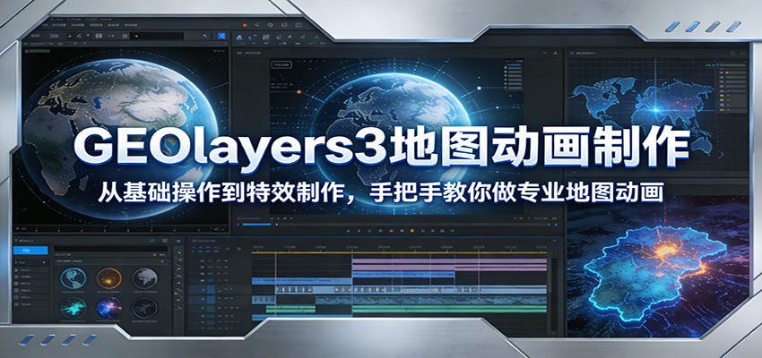 GEOlayers3地图动画制作：从基础操作到特效制作，手把手教你做专业地图动画汇创网-网创项目_汇创网_中创网_福缘网_冒泡网_网创项目平台汇创网