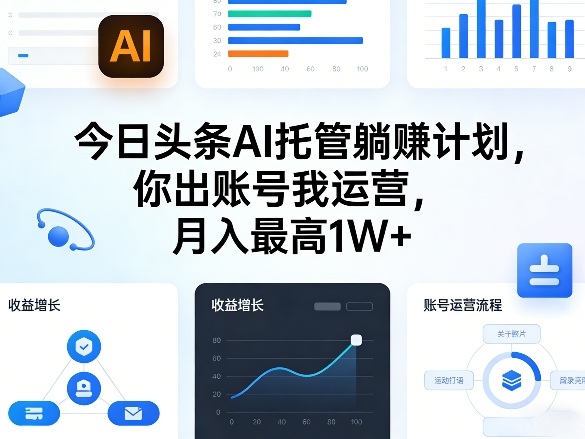 今日头条AI托管躺賺计划，你出账号我运营，月入最高1W+【揭秘】汇创网-网创项目_汇创网_中创网_福缘网_冒泡网_网创项目平台汇创网