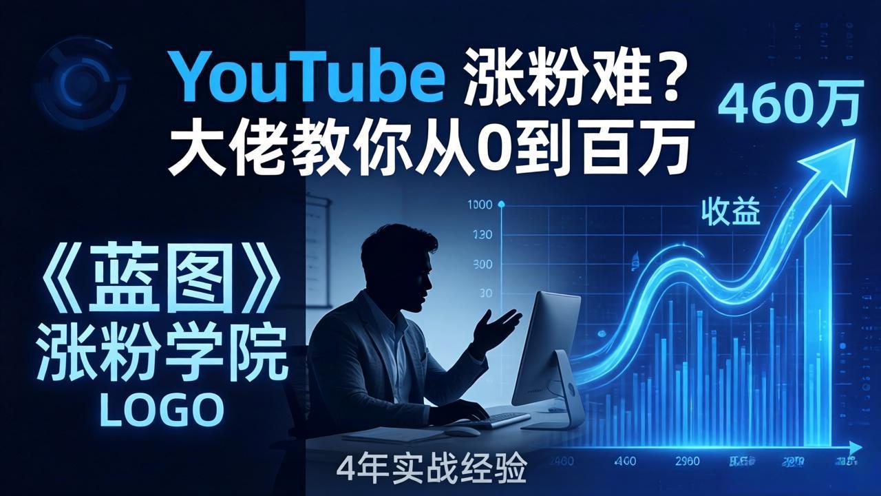（17836期）YouTube 涨粉难？《蓝图涨粉学院》：4 年赚 460 万的大佬教策略，从0到百万有路径！汇创网-网创项目_汇创网_中创网_福缘网_冒泡网_网创项目平台汇创网