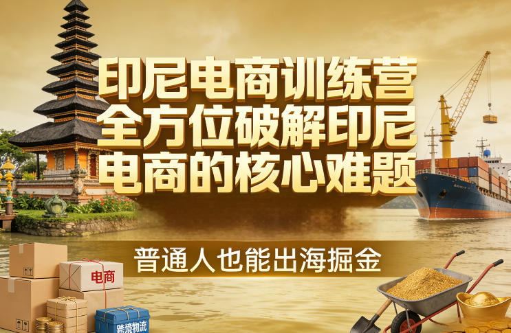 印尼电商训练营，全方位破解印尼电商的核心难题，普通人也能出海掘金汇创网-网创项目_汇创网_中创网_福缘网_冒泡网_网创项目平台汇创网