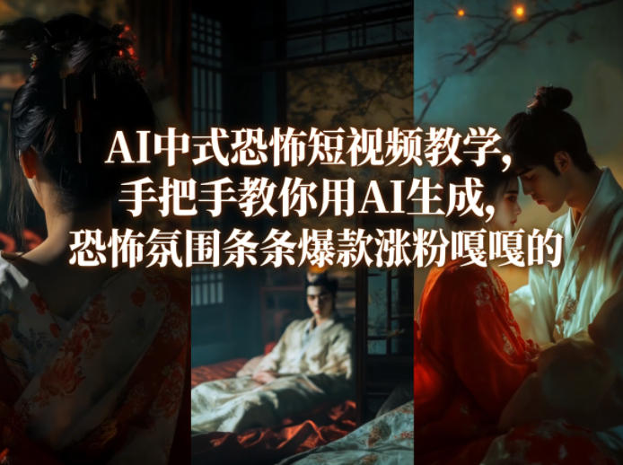 AI中式恐怖短视频教学，手把手教你用AI生成，恐怖氛围条条爆款涨粉嘎嘎的汇创网-网创项目_汇创网_中创网_福缘网_冒泡网_网创项目平台汇创网