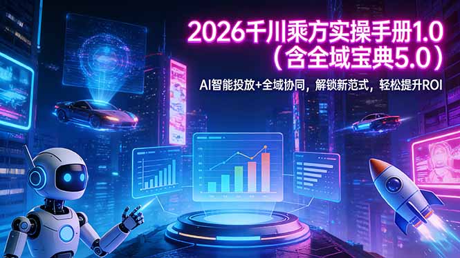 （17625期）2026 千川乘方实操手册 1.0（含全域宝典 5.0）AI 智能投放+全域协同，解锁新范式，轻松提升ROI汇创网-网创项目_汇创网_中创网_福缘网_冒泡网_网创项目平台汇创网
