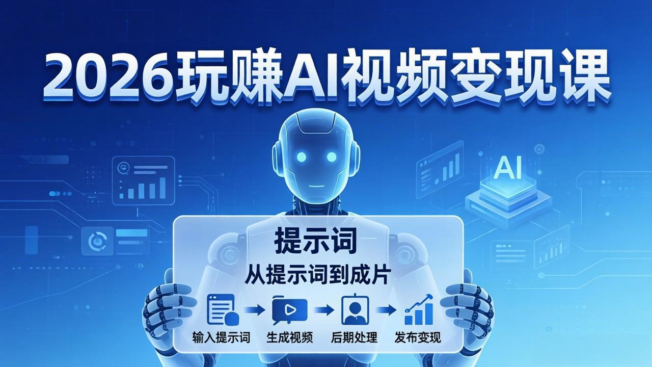 （17827期）2026玩赚AI视频变现课：掌握 AI 视频全流程技能，从提示词到成片高效产出汇创网-网创项目_汇创网_中创网_福缘网_冒泡网_网创项目平台汇创网
