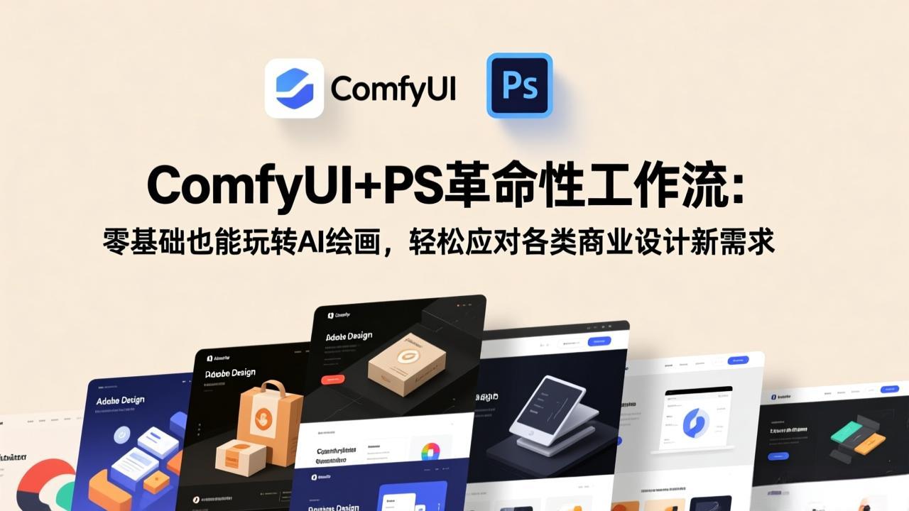（17512期）ComfyUI+PS革命性工作流：零基础也能玩转AI绘画，轻松应对各类商业设计新需求汇创网-网创项目_汇创网_中创网_福缘网_冒泡网_网创项目平台汇创网