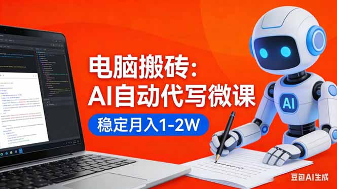 （17582期）电脑搬砖：AI自动代写微课，稳定月入1-2W，提供接单渠道，0门槛小白可做！汇创网-网创项目_汇创网_中创网_福缘网_冒泡网_网创项目平台汇创网