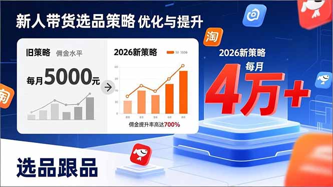 （17480期）新人带货别瞎选品！这套2026全新选品跟品策略，让我的佣金从0做到每月4万+汇创网-网创项目_汇创网_中创网_福缘网_冒泡网_网创项目平台汇创网