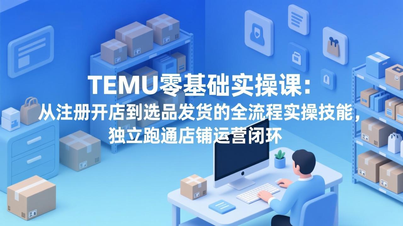 （17568期）TEMU零基础实操课：从注册开店到选品发货的全流程实操技能，独立跑通店铺运营闭环汇创网-网创项目_汇创网_中创网_福缘网_冒泡网_网创项目平台汇创网