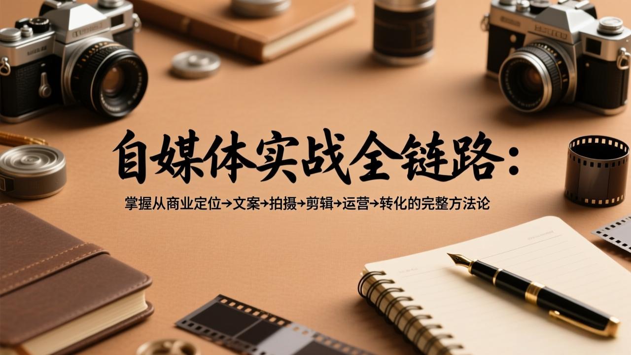 （17586期）自媒体实战全链路：掌握从商业定位→文案→拍摄→剪辑→运营→转化的完整方法论汇创网-网创项目_汇创网_中创网_福缘网_冒泡网_网创项目平台汇创网