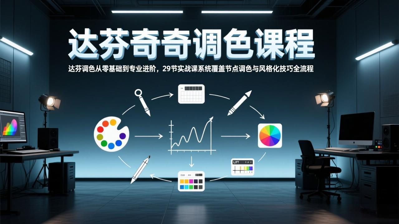 （17484期）达芬奇调色从零基础到专业进阶，29节实战课系统覆盖节点调色与风格化技巧全流程汇创网-网创项目_汇创网_中创网_福缘网_冒泡网_网创项目平台汇创网