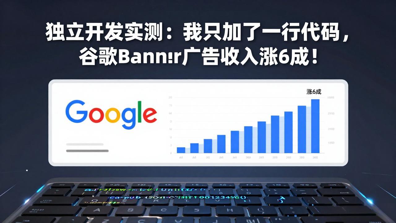 （17574期）付费文章：独立开发实测：我只加了一行代码，谷歌Banner广告收入涨6成！汇创网-网创项目_汇创网_中创网_福缘网_冒泡网_网创项目平台汇创网