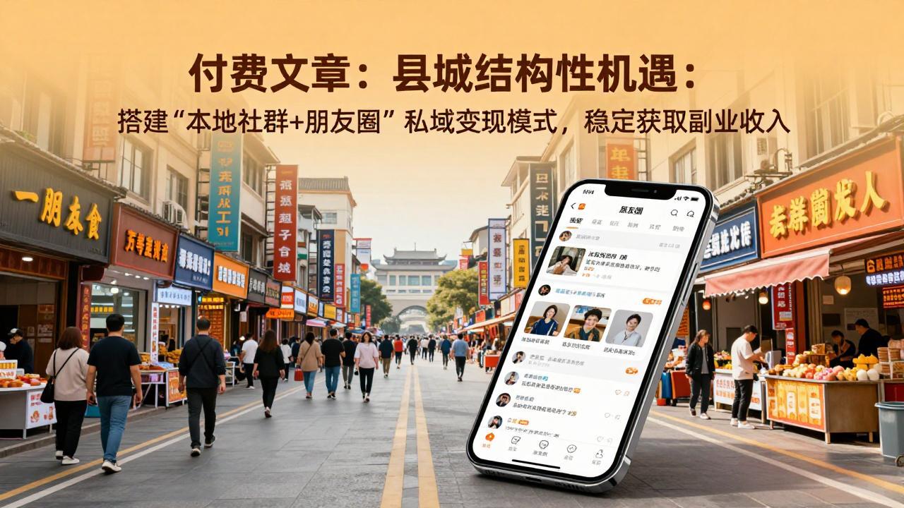 （17518期）付费文章：县城结构性机遇：搭建“本地社群+朋友圈”私域变现模式，稳定获取副业收入汇创网-网创项目_汇创网_中创网_福缘网_冒泡网_网创项目平台汇创网