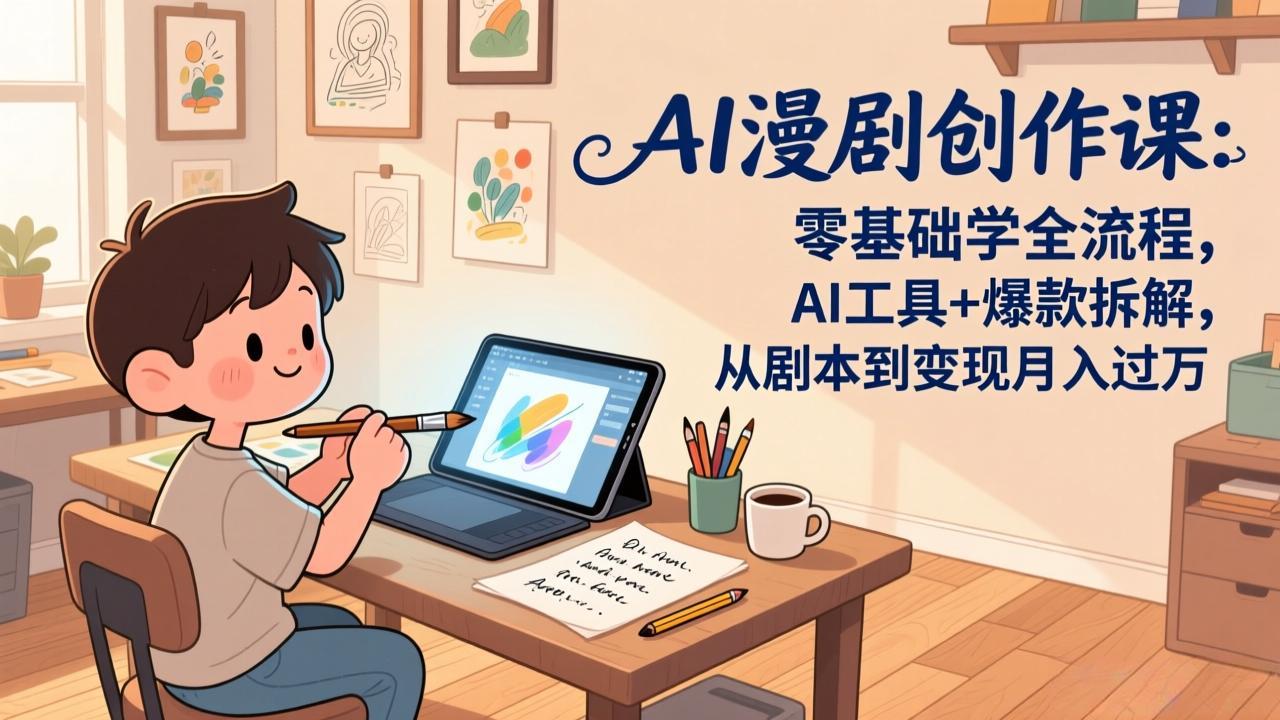 （17519期）AI漫剧创作课：零基础学全流程，AI工具+爆款拆解，从剧本到变现月入过万汇创网-网创项目_汇创网_中创网_福缘网_冒泡网_网创项目平台汇创网
