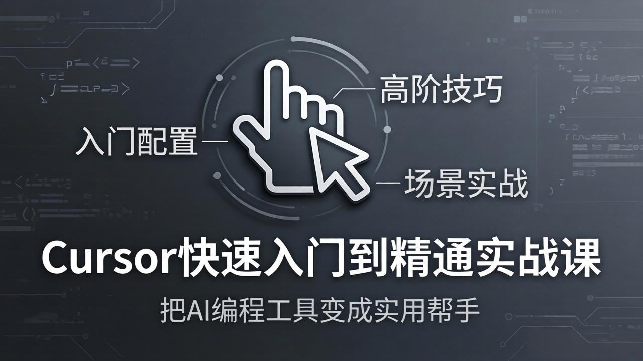 （17794期）Cursor快速入门到精通实战课：入门配置+高阶技巧+场景实战，把AI编程工具变成实用帮手汇创网-网创项目_汇创网_中创网_福缘网_冒泡网_网创项目平台汇创网