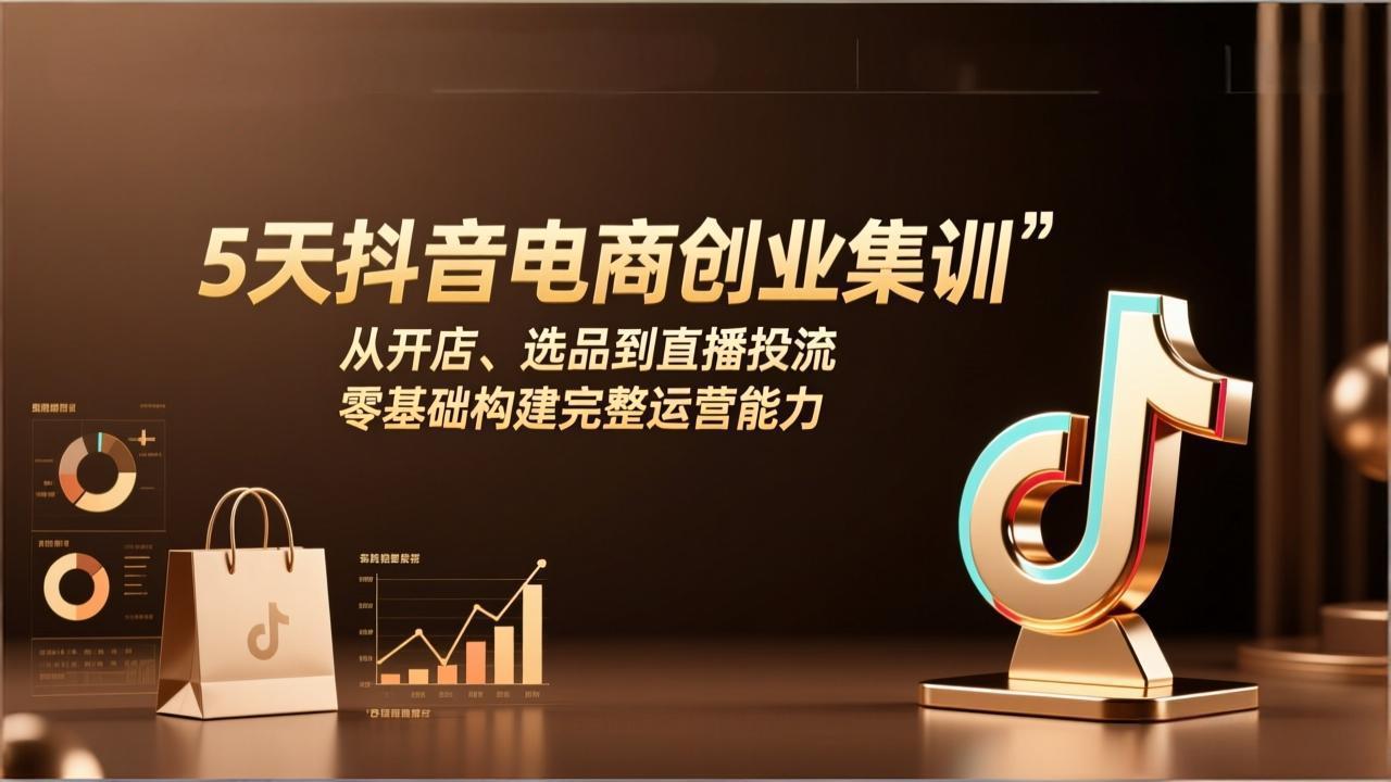 （17544期）5天抖音电商创业集训：从开店、选品到直播投流，零基础构建完整运营能力汇创网-网创项目_汇创网_中创网_福缘网_冒泡网_网创项目平台汇创网