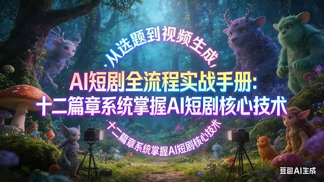 （17620期）AI 短剧全流程实战手册：从选题到视频生成，十二篇章系统掌握 AI 短剧核心技术汇创网-网创项目_汇创网_中创网_福缘网_冒泡网_网创项目平台汇创网