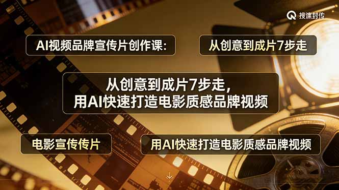 （17697期）AI视频品牌宣传片创作课：从创意到成片7步走，用AI快速打造电影质感品牌视频汇创网-网创项目_汇创网_中创网_福缘网_冒泡网_网创项目平台汇创网
