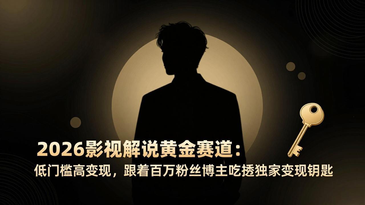 （17721期）2026影视解说黄金赛道：低门槛高变现，跟着百万粉丝博主吃透独家变现钥匙汇创网-网创项目_汇创网_中创网_福缘网_冒泡网_网创项目平台汇创网